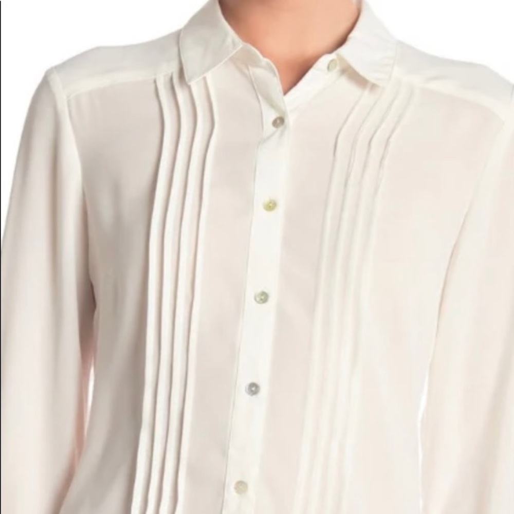 NANETTE LEPORE Pintuck Button Down Shirt